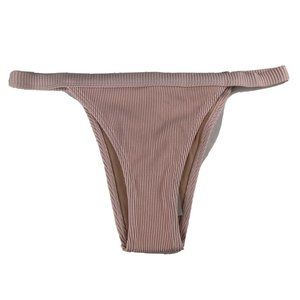 Women XS TWIIN Charli Ribbed High Rise Pink Bikini Bottom